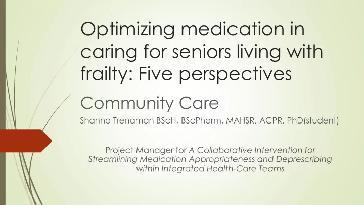 caring for seniors living with