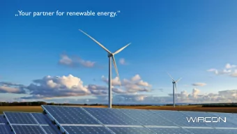 Your partner for renewable energy .     V.RC  N  WIRCON  Introduction    Overview of