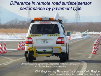 Difference in remote road surface sensor  performance by pavement type  2016 International