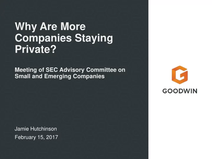 why are more companies staying private