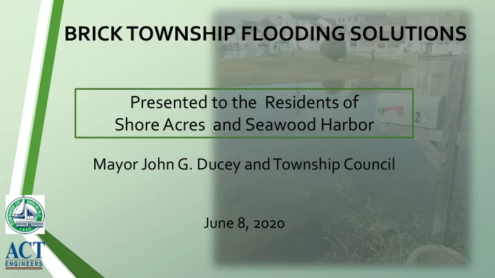 brick township flooding solutions
