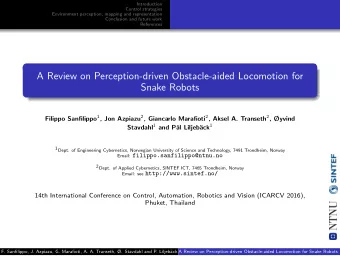 A Review on Perception-driven Obstacle-aided Locomotion for  Snake Robots Filippo Sanfilippo 1 ,