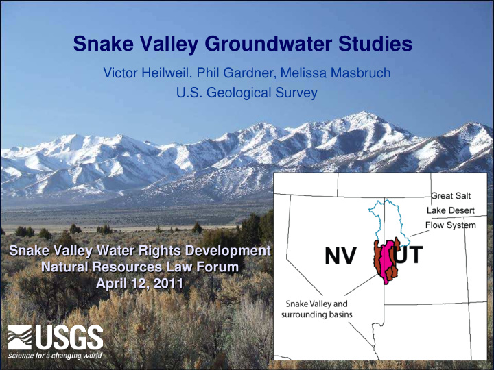 snake valley groundwater studies
