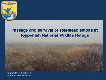 Passage and survival of steelhead smolts at  Toppenish National Wildlife Refuge  U.S. Department of