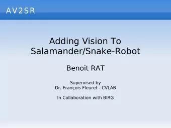 Adding Vision To  Salamander/Snake-Robot  Benoit RAT  Supervised by  Dr. Franois Fleuret - CVLAB