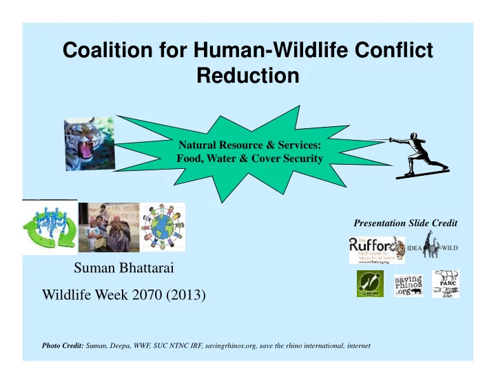 coalition for human wildlife conflict reduction