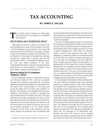 T  his months column analyzes the IRSs latest  ate a potential issue at the time, however,