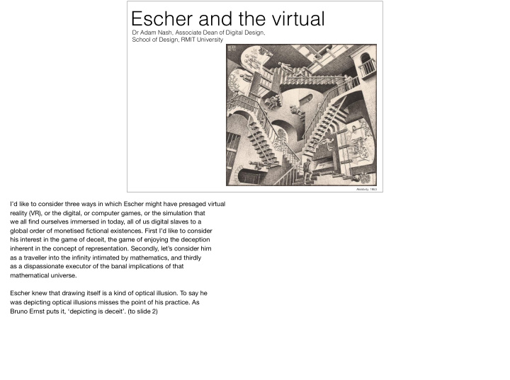 escher and the virtual