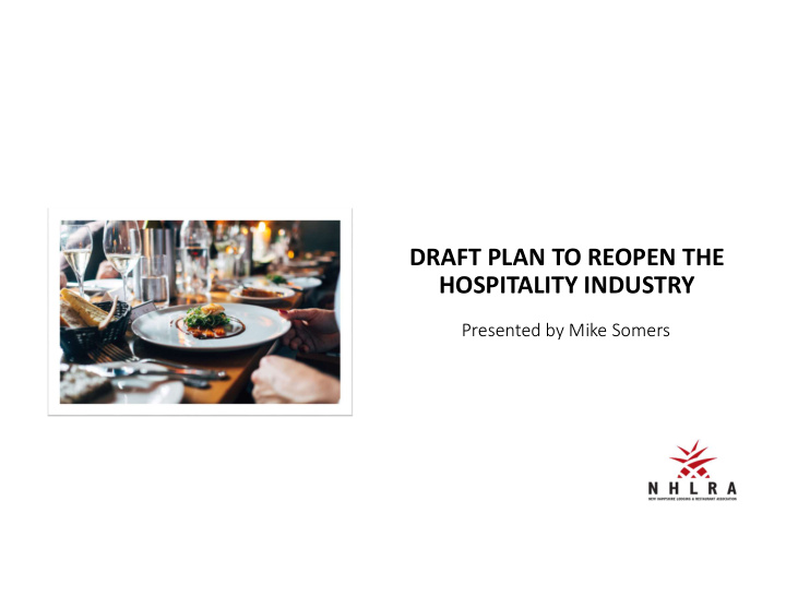 draft plan to reopen the hospitality industry