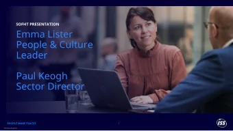 People &amp; Culture  Leader  Paul Keogh  Sector Director  PEOPLE MAKE PLACES  PEOPLE MAKE PLACES