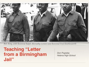 Teaching Letter  Don Pogreba  from a Birmingham  Helena High School  Jail  Dr. Martin  Luther