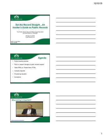 10/10/18  Set the Record StraightAn  Insiders Guide to Public Records  Tina Dadio, Public