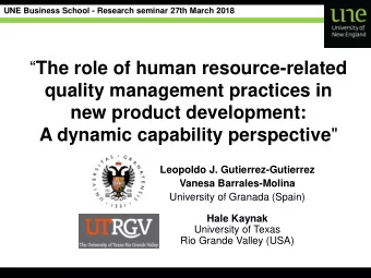 The role of human resource-related  quality management practices in  new product development: A