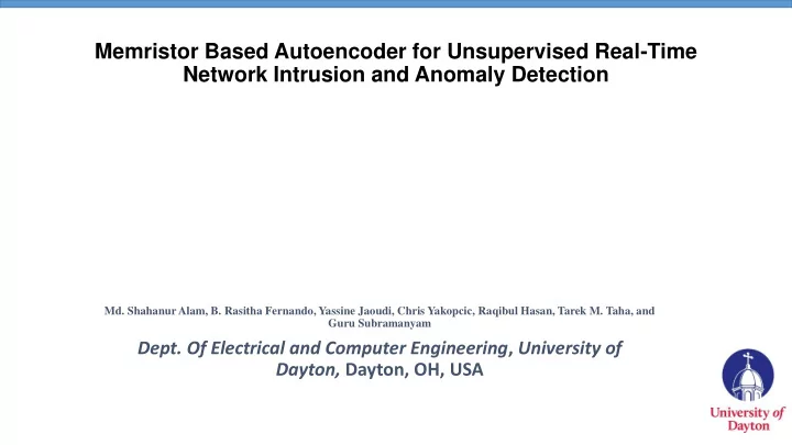 memristor based autoencoder for unsupervised real time