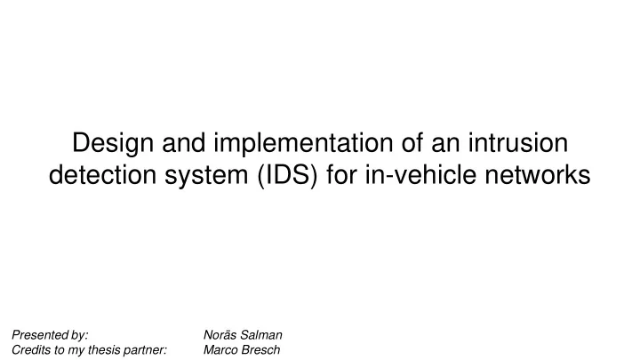 design and implementation of an intrusion