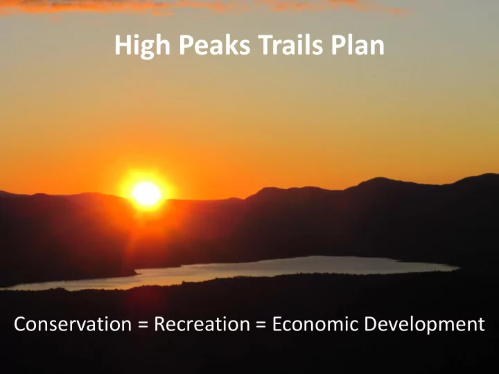 high peaks trails plan