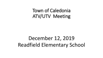 December 12, 2019  Readfield Elementary School  Background Information  In October of 2018, the