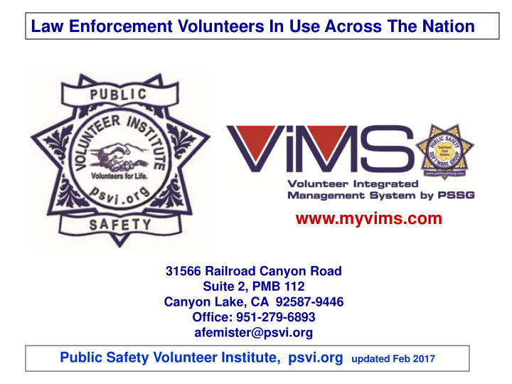 law enforcement volunteers in use across the nation