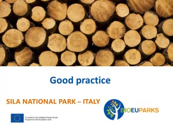 Good practice SILA NATIONAL PARK  ITALY  Analysis of the present situation  Biomass potentials