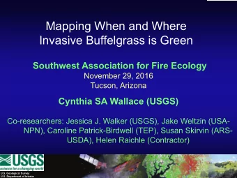 Mapping When and Where  Invasive Buffelgrass is Green  Southwest Association for Fire Ecology