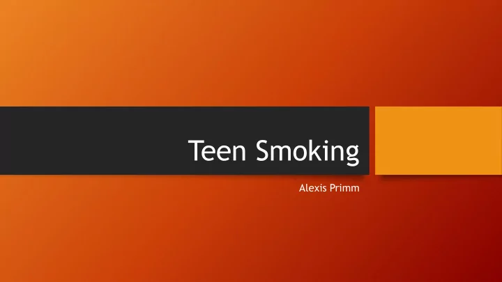 teen smoking