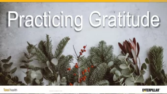 Practicing Gratitude  Caterpillar Confidential Green  1  What is Gratitude? Affirming goodness and