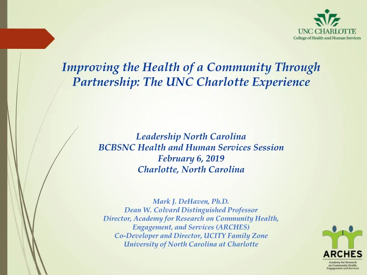 improving the health of a community through partnership