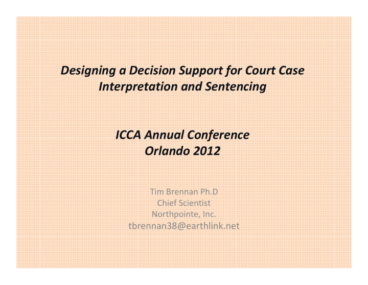 designing a decision support for court case