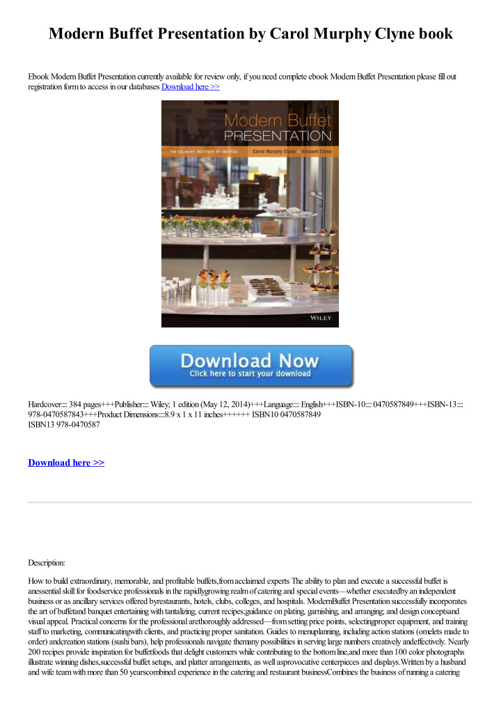 modern buffet presentation by carol murphy clyne book