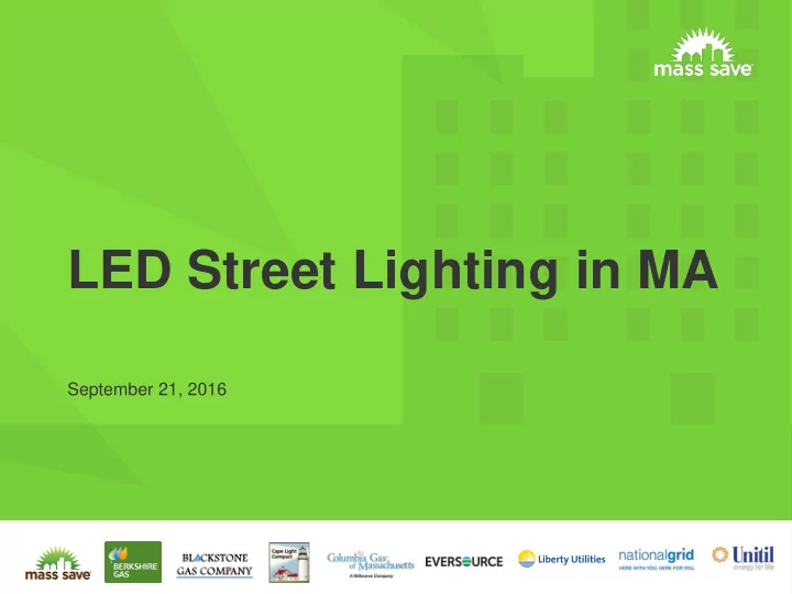 led street lighting in ma