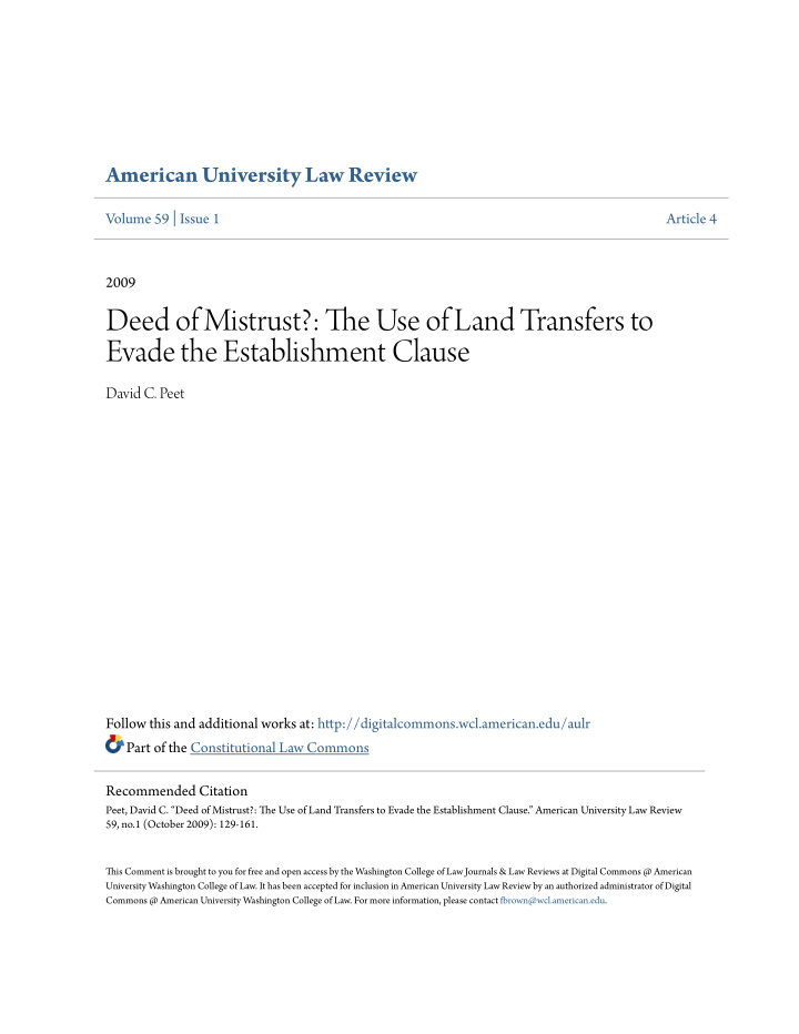 deed of mistrust tie use of land transfers to evade the