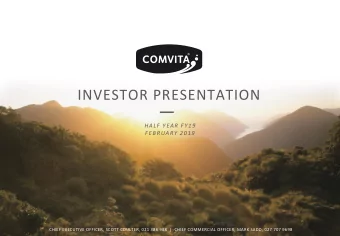 INVESTOR PRESENTATION  HALF YEAR FY19  FEBRUARY 2019  CHIEF EXECUTIVE OFFICER, SCOTT COULTER, 021