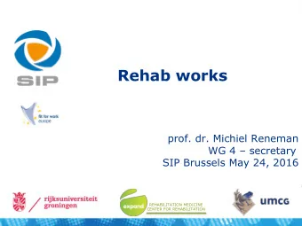 Pain and Work: whats known  Chronic Pain  1. 20% adult EU citizens 2. Major economic impact