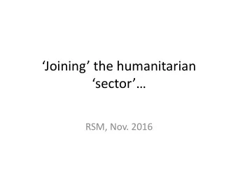 sector  RSM, Nov. 2016  Aid does have serious problems, and more  especially serious