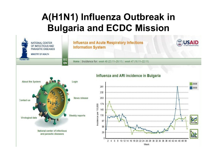 a h1n1 influenza outbreak in bulgaria and ecdc mission 44