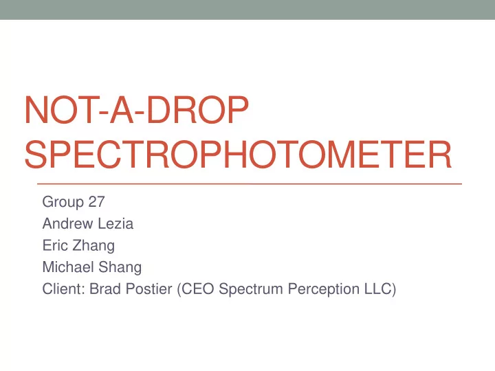 not a drop