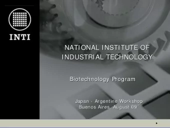 NATIONAL INSTITUTE OF  NATIONAL INSTITUTE OF  INDUSTRIAL TECHNOLOGY  INDUSTRIAL TECHNOLOGY