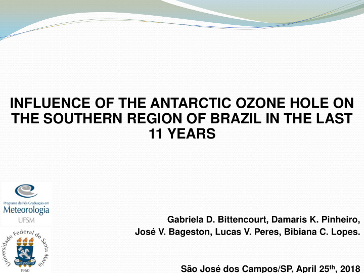 influence of the antarctic ozone hole on the southern