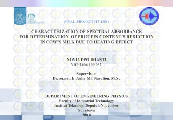 IN COWS MILK DUE TO HEATING EFFECT  NOVIA DWI IRIANTI  NRP 2406 100 062  Supervisor: