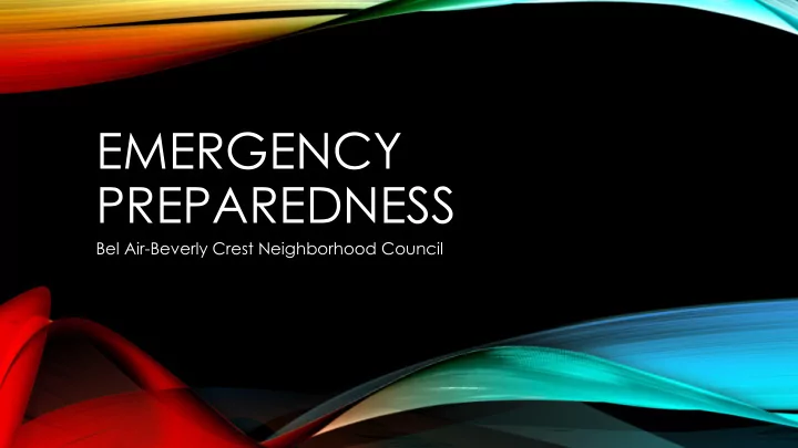 emergency preparedness