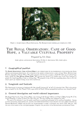 Figure  1:  Go  ogle  image  of  Ro  y  al  Observ  atory  .  The  H-shap  ed  main  building  w