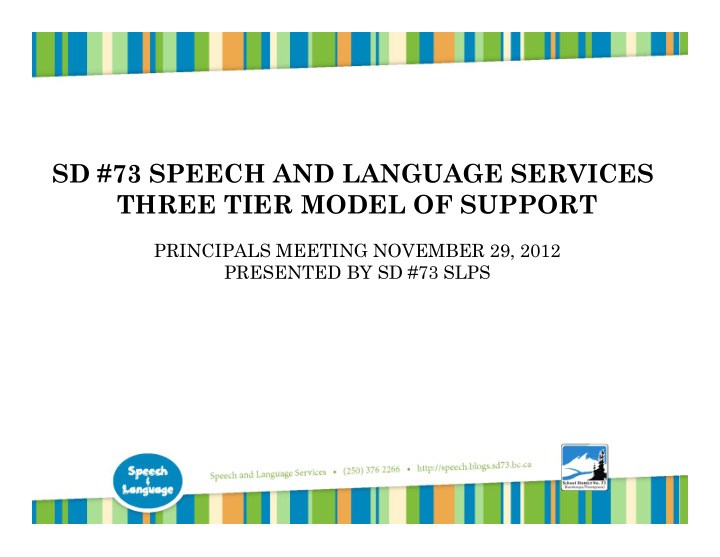 sd 73 speech and language services three tier model of