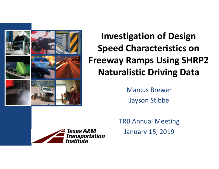 investigation of design speed characteristics on freeway