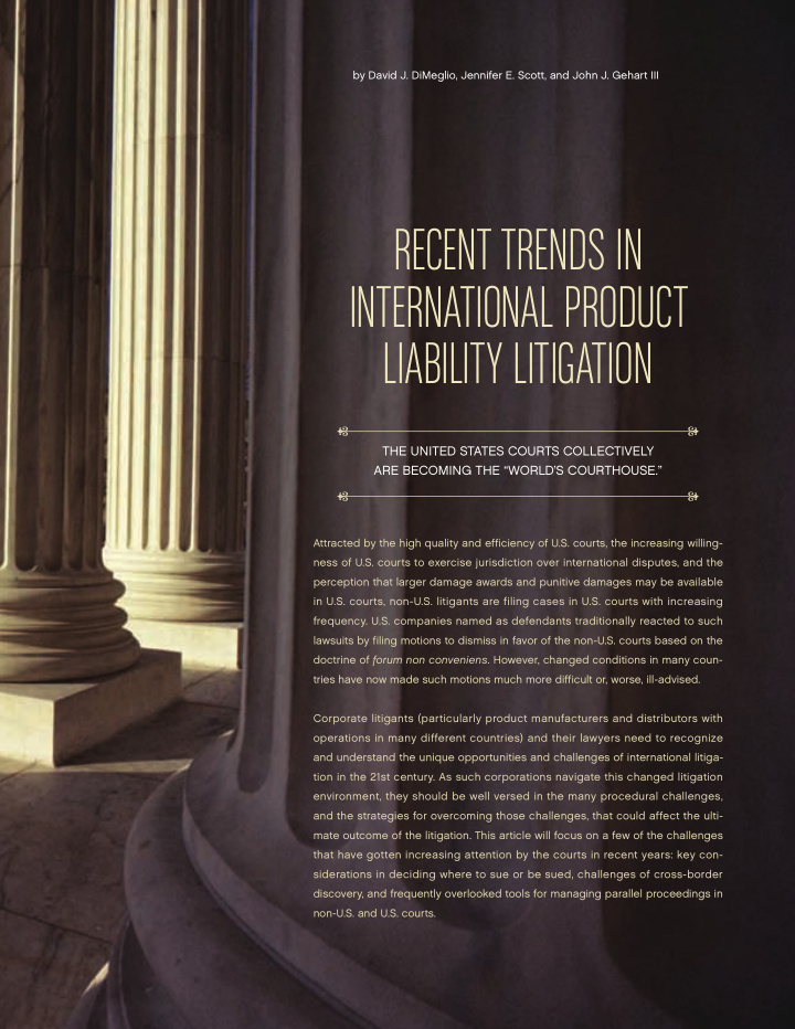 recent trends in international product liability