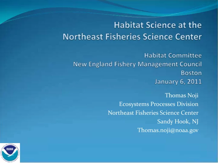 thomas noji ecosystems processes division northeast