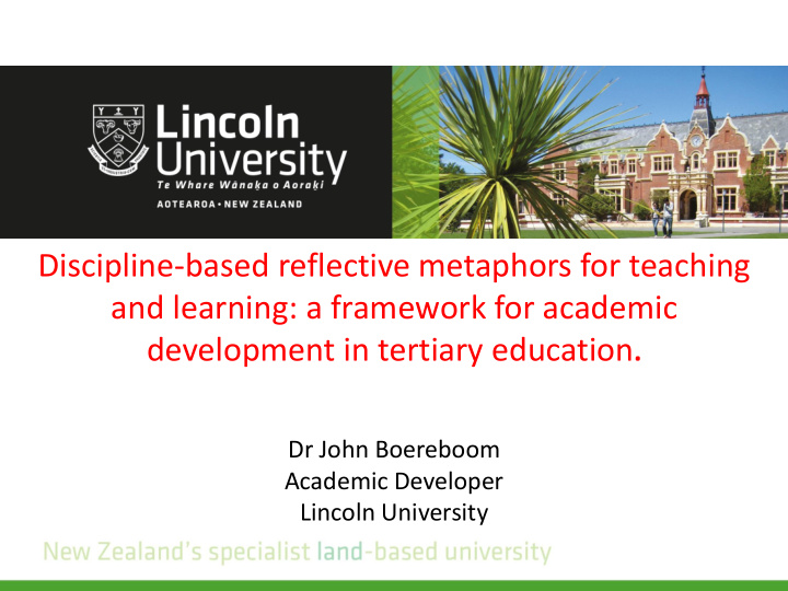 discipline based reflective metaphors for teaching and