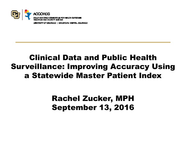 clinical data and public health surveillance improving