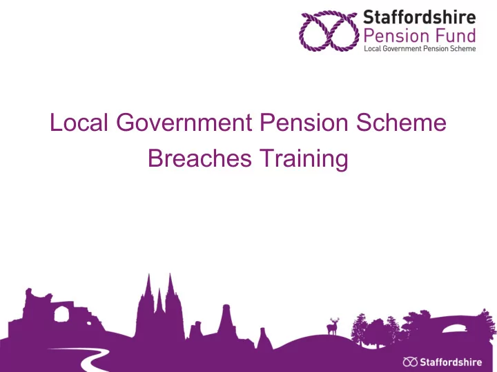 local government pension scheme breaches training what is