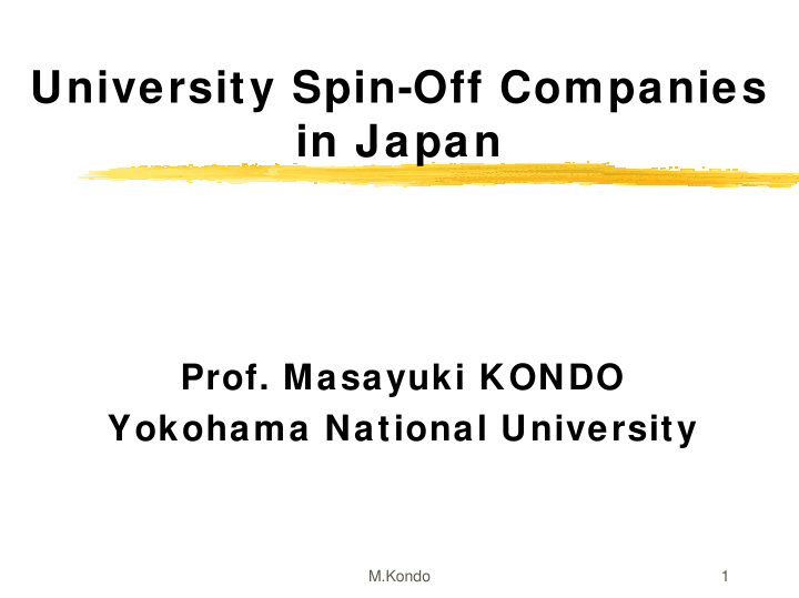 university spin off companies in japan