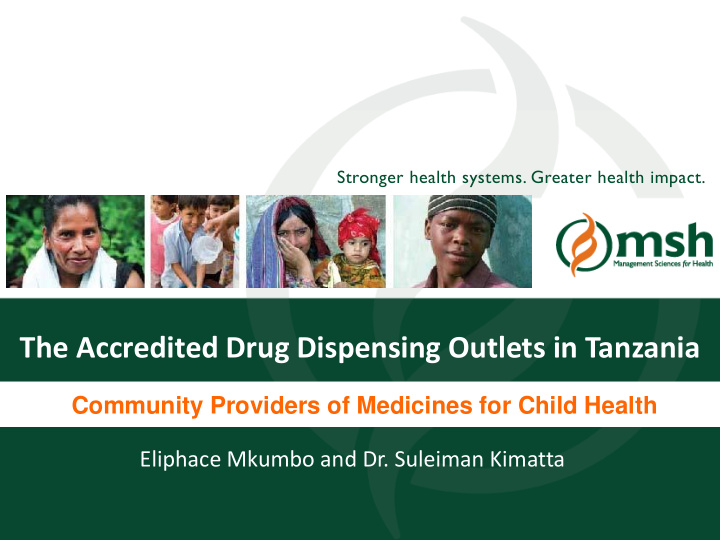 the accredited drug dispensing outlets in tanzania